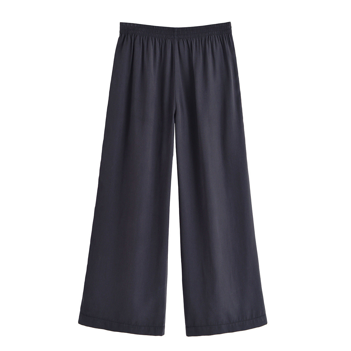 Maddison | High-Waist Pleated Pocket Wide-Leg Linen Trousers in Black