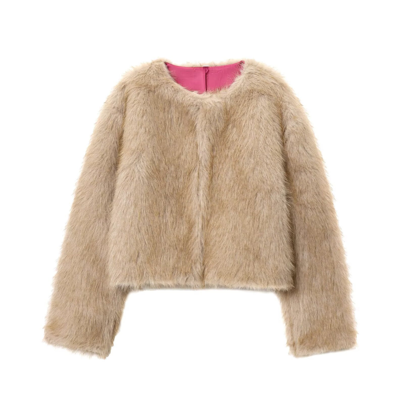 Cleo | Open-Front Cropped Faux Fur Jacket