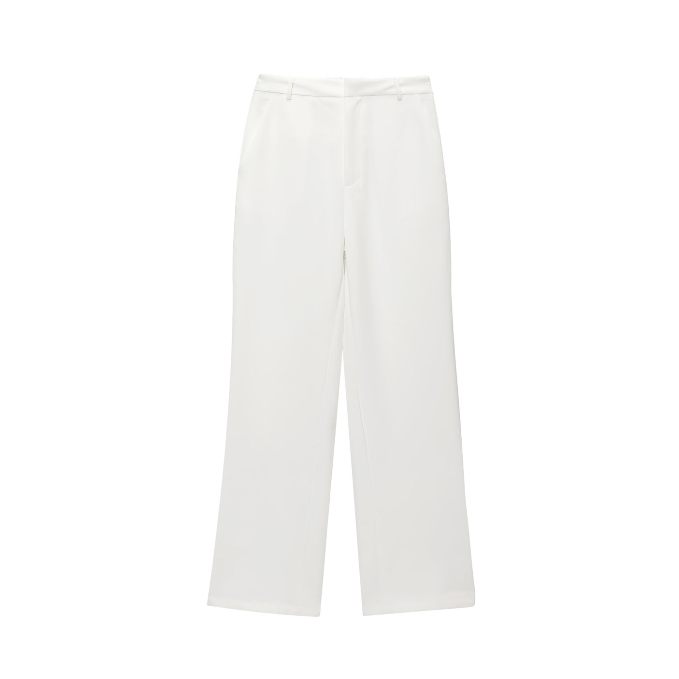 Lydia | High-Waist Flat Front Pocket Tailored Wide-Leg Trousers in Black and White