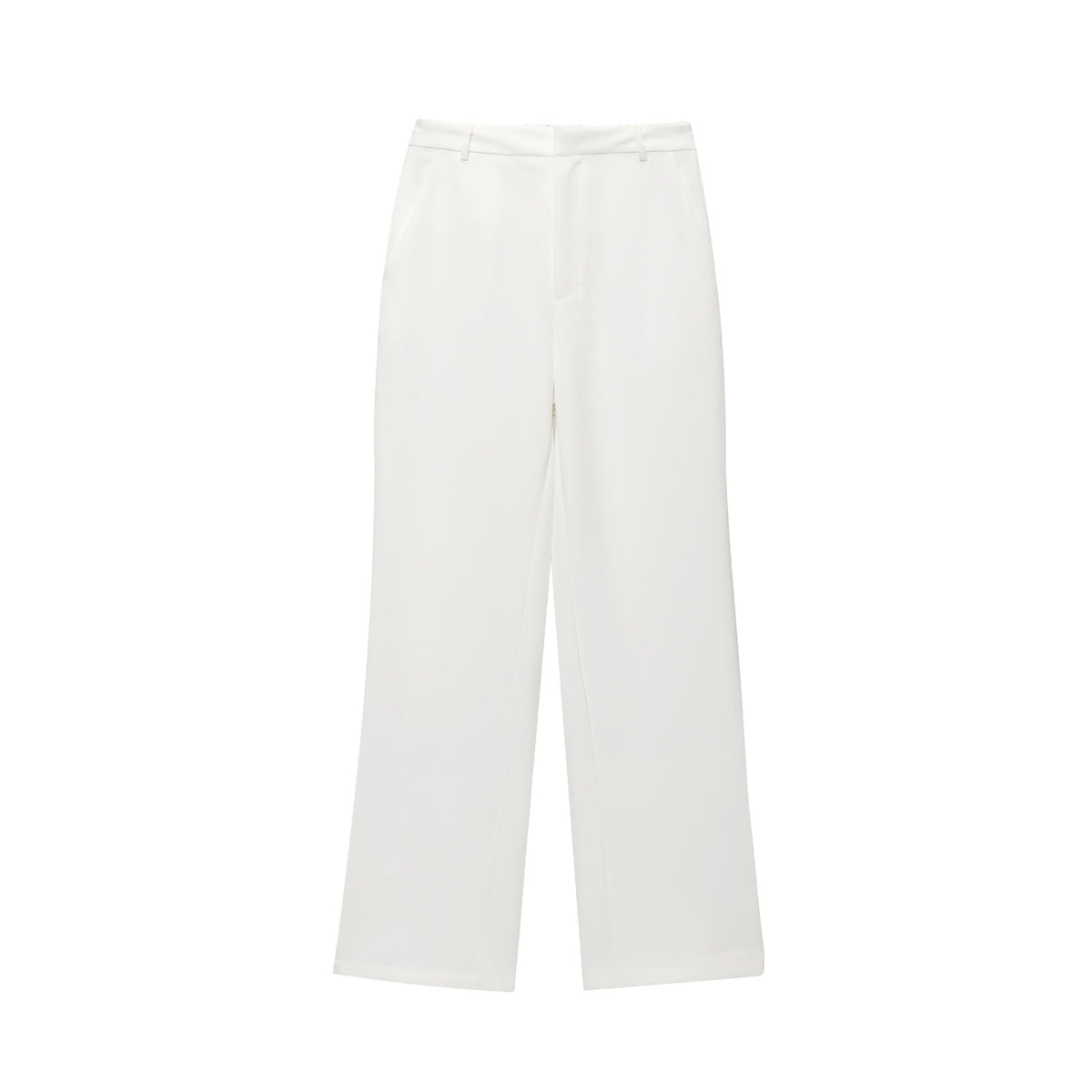 Lydia | High-Waist Flat Front Pocket Tailored Wide-Leg Trousers in Black and White