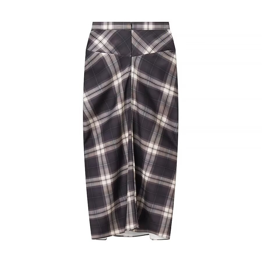 Nora | Plaid Wrap Midi Skirt