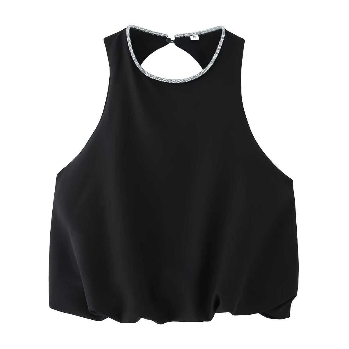 Blythe | Keyhole Cut-Out Embellished Halter Top