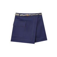 Emilia | Wrap-Front Cargo Pocket Tailored Shorts with Topstitching