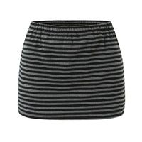 Sophie | Striped Knit Cropped Top Mini Skirt Co-ord Set