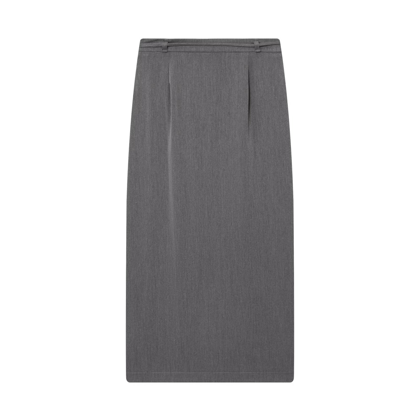Nell | Midi Skirt Grey Drawstring Tailored Split