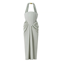 Jemima | Corset Halter Neck Maxi Dress