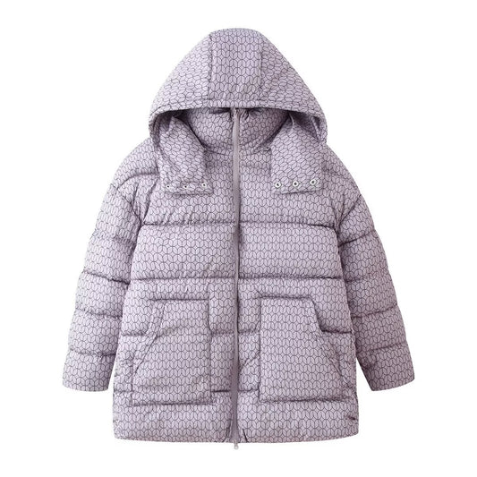 Zuri | Winter Quilted Puffer Jacket Navy Long Padded Hooded