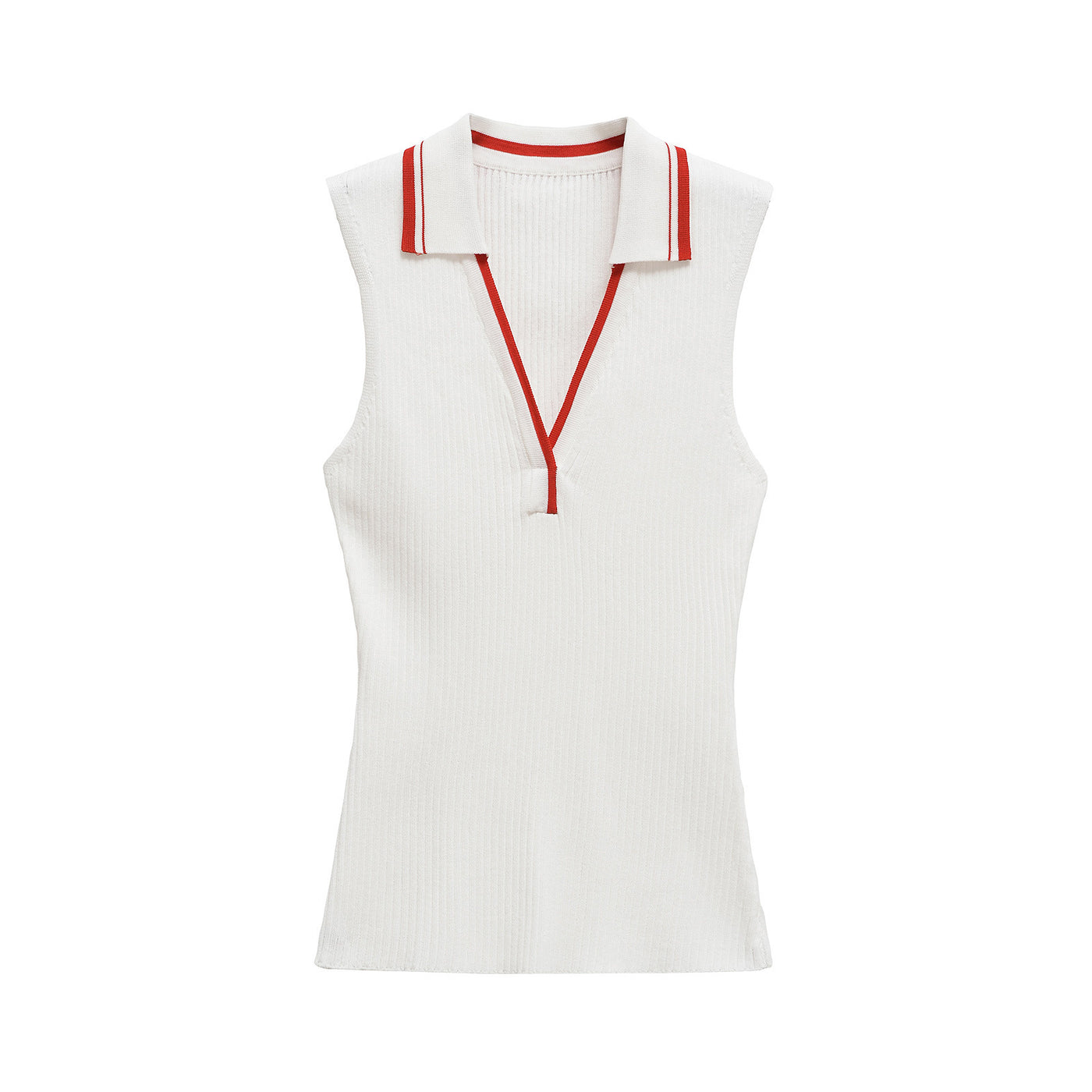 Polly | Polo Collar Ribbed Knit Top