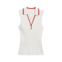 Polly | Polo Collar Ribbed Knit Top