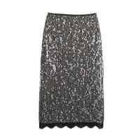 Jessica | Sequin Lace Hem Midi Skirt