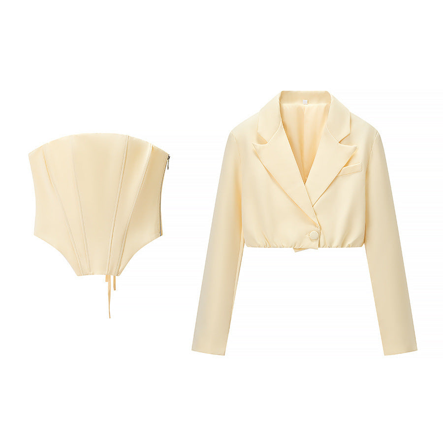 Florence | Corset Cropped Blazer Summer Co-ord Set