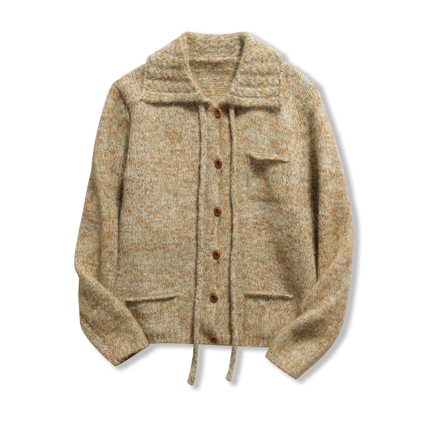 Nola | Casual Knitted Cardigan Brown Wool Hooded