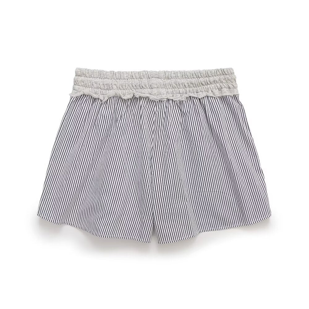 Stella | Striped Relaxed Drawstring Linen Shorts