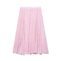 Hattie | Deep Pleat Cotton A-Line Midi Skirt