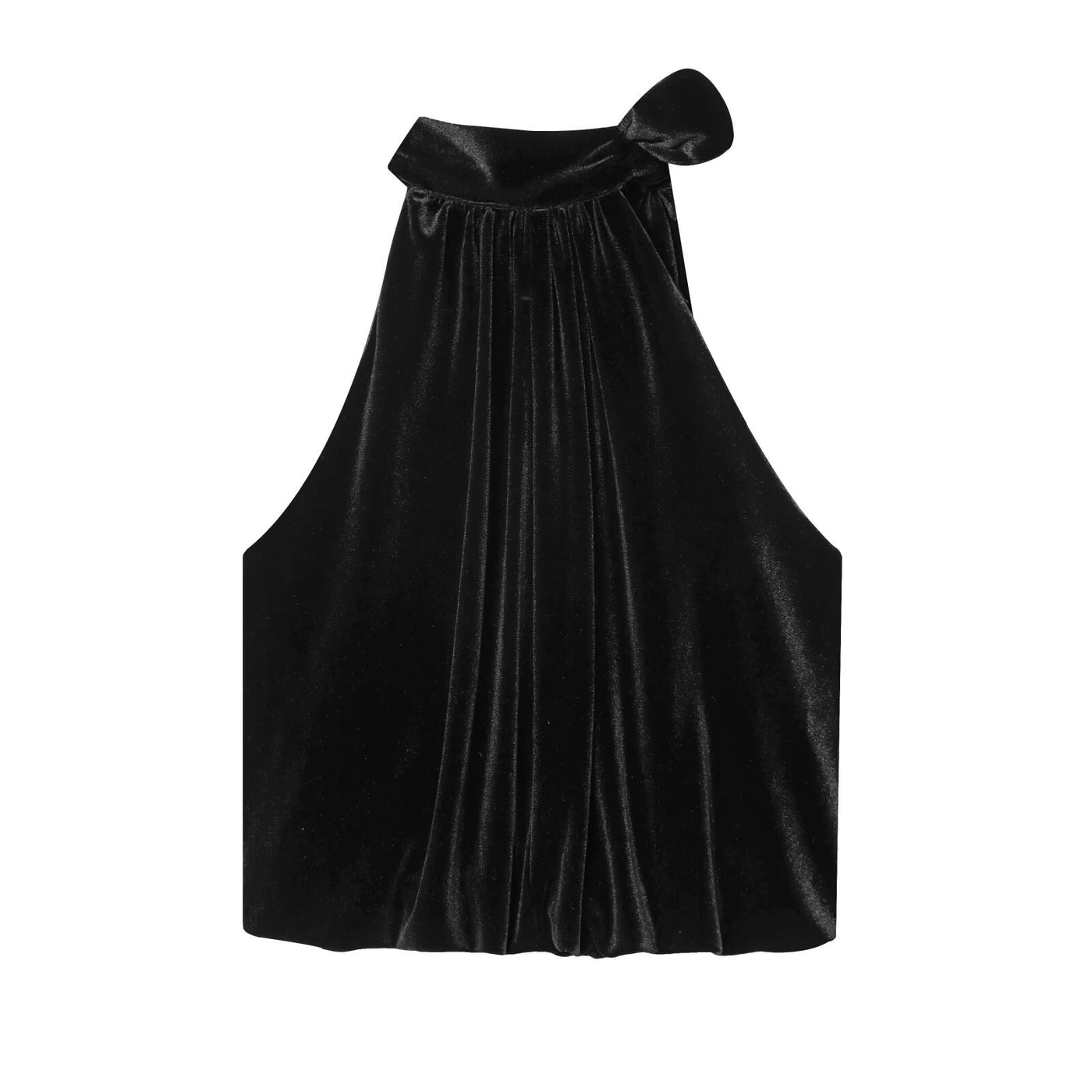 Martha | Velvet Tie-Bow Halter Top