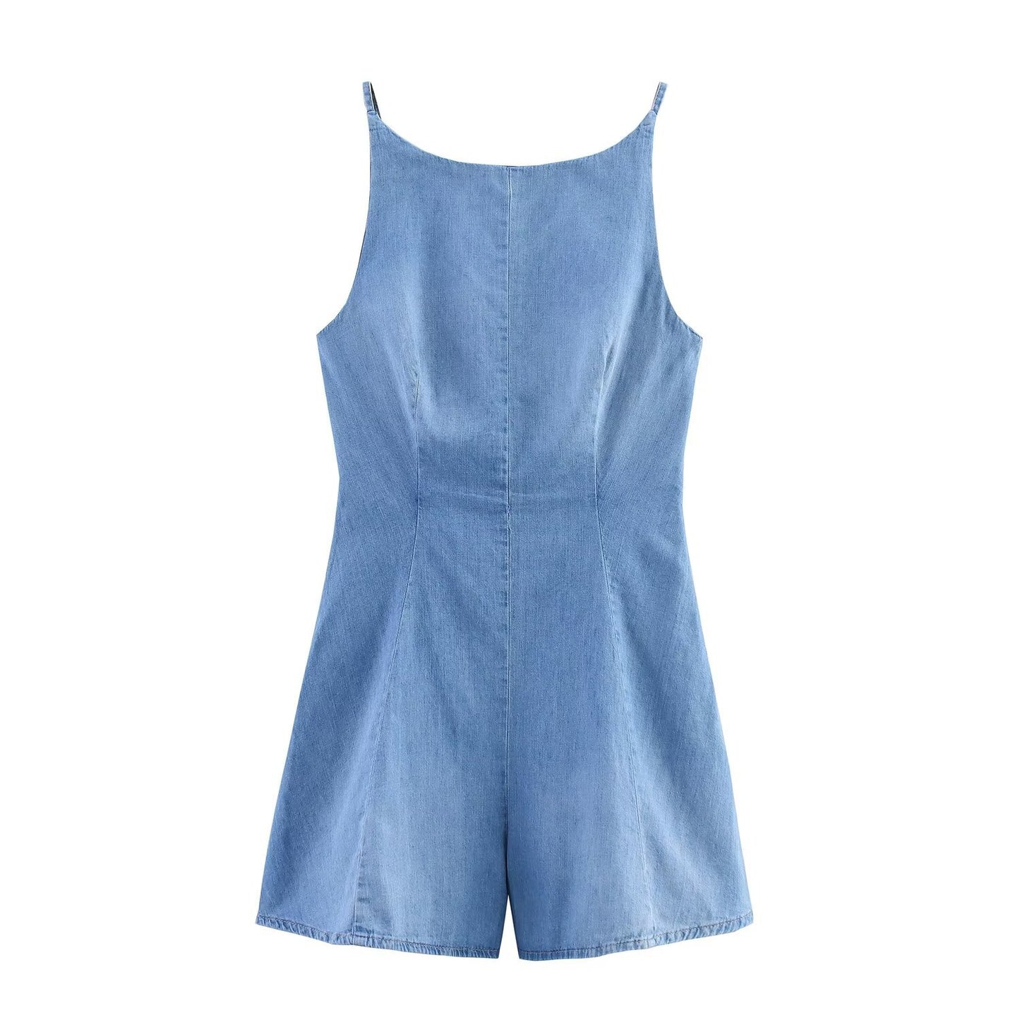 Briar | Casual Denim Romper Light Blue Sleeveless Short
