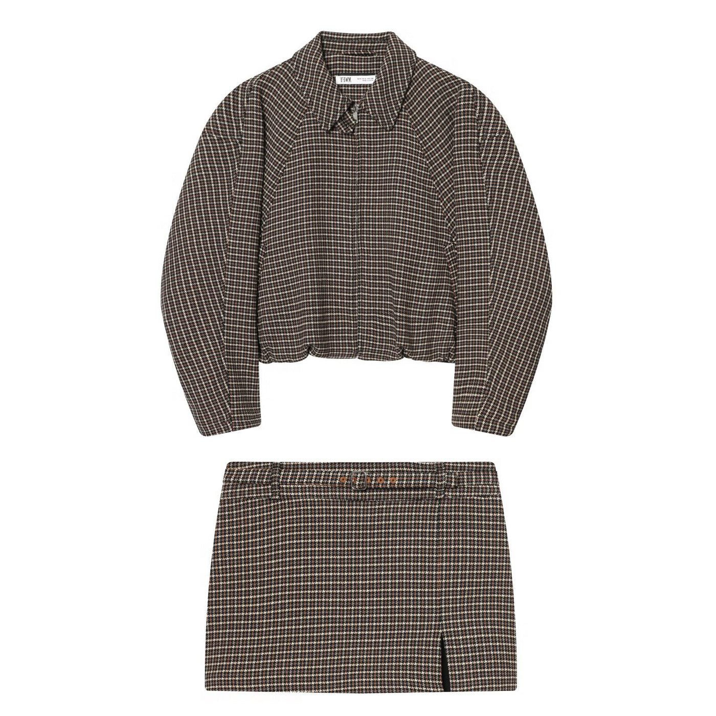 Sara | Check Cropped Jacket Mini Skirt Co-ord Set