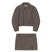 Sara | Check Cropped Jacket Mini Skirt Co-ord Set