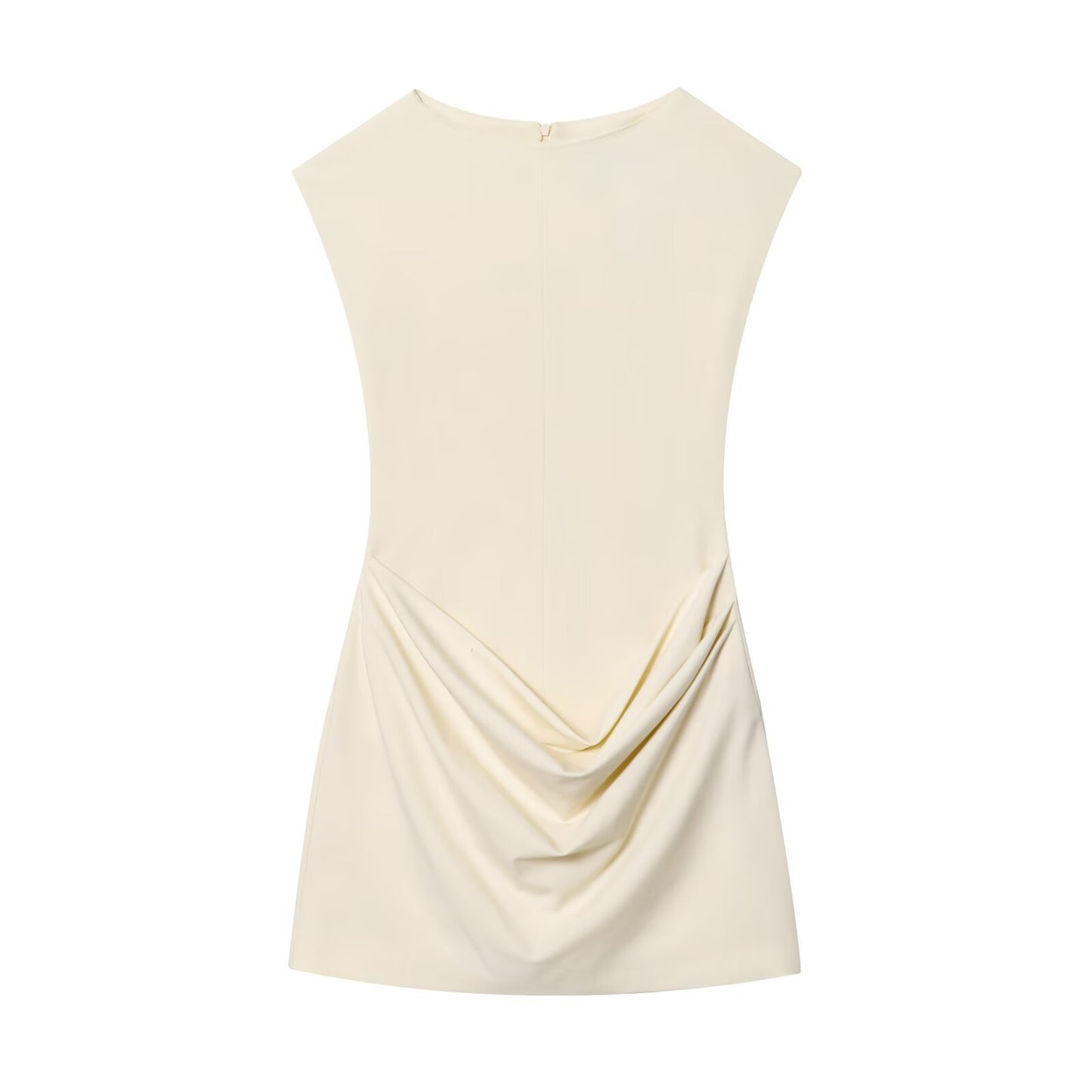 Maren | Ruched Mini Dress Cream Sleeveless