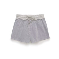 Stella | Striped Relaxed Drawstring Linen Shorts