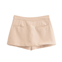 Alice | Asymmetric Wrap-Front Button-Detail A-Line Skort