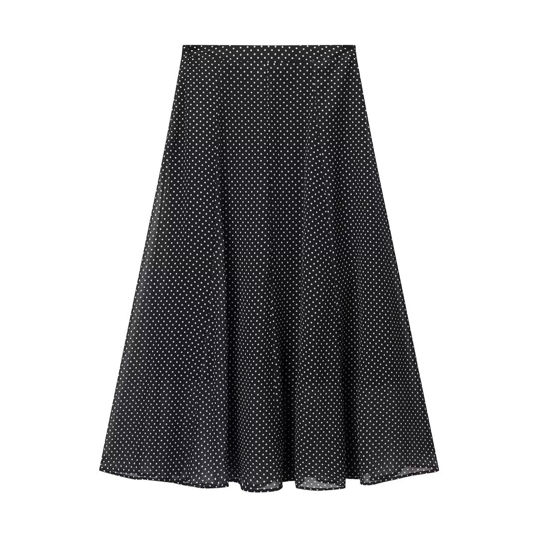 Lucy | Polka Dot Chiffon Tie Neck Matching Set