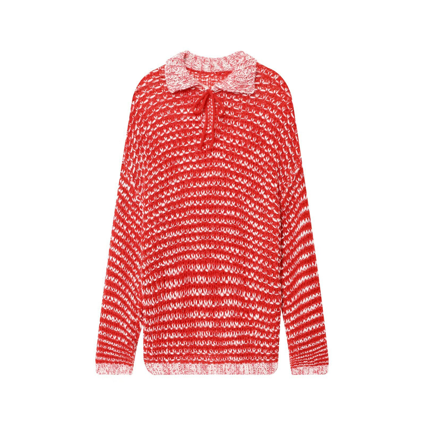 Edith | Crochet Polo Top in Red