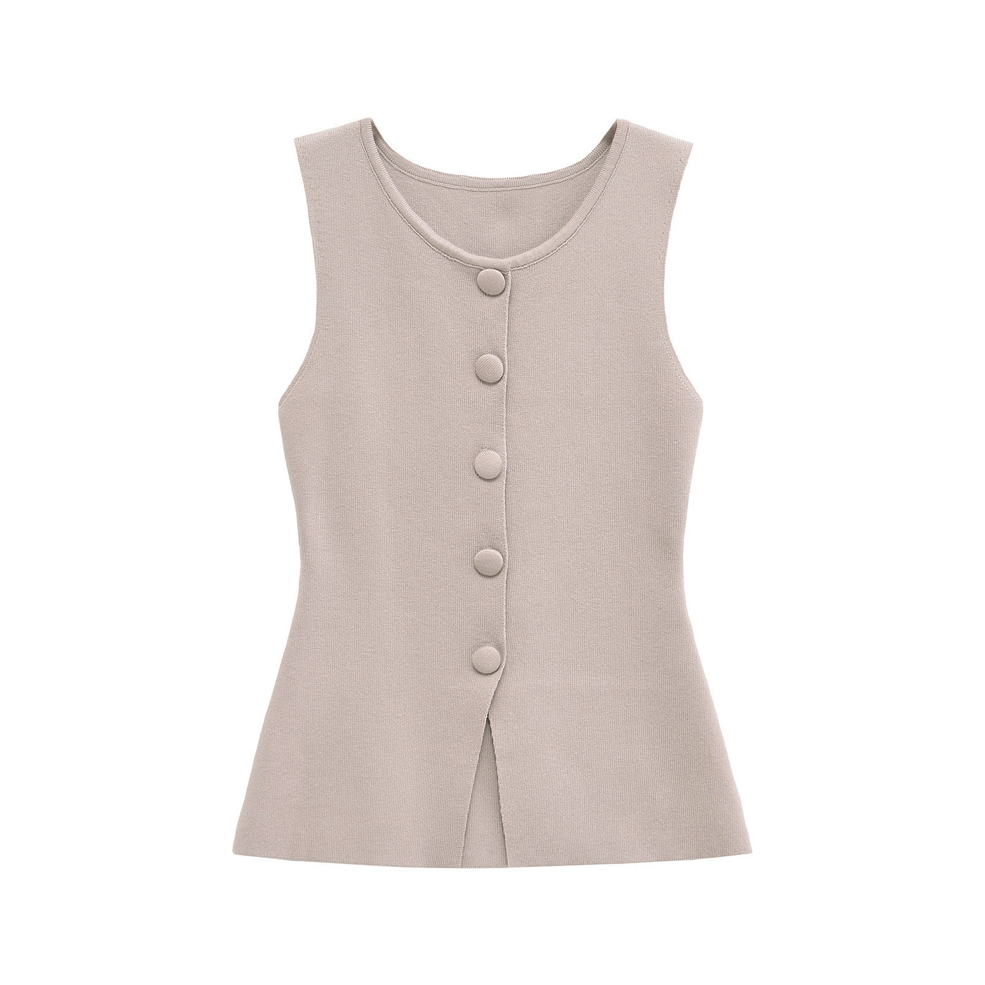 Cara | Button-Front Tailored Sleeveless Vest Top