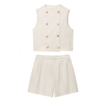 Daisy | Linen Double Breasted Waistcoat Co-ord Set