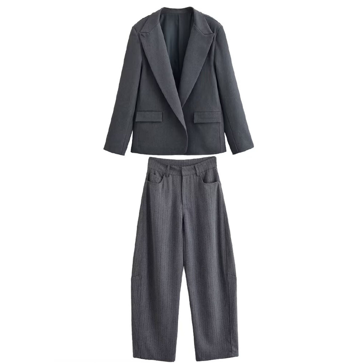 Sienna | Fine Stripe Weave Blazer Wide Leg Trouser Set