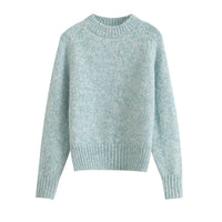 Amber | Marled Knit Crew Neck Raglan Sleeve Relaxed Top