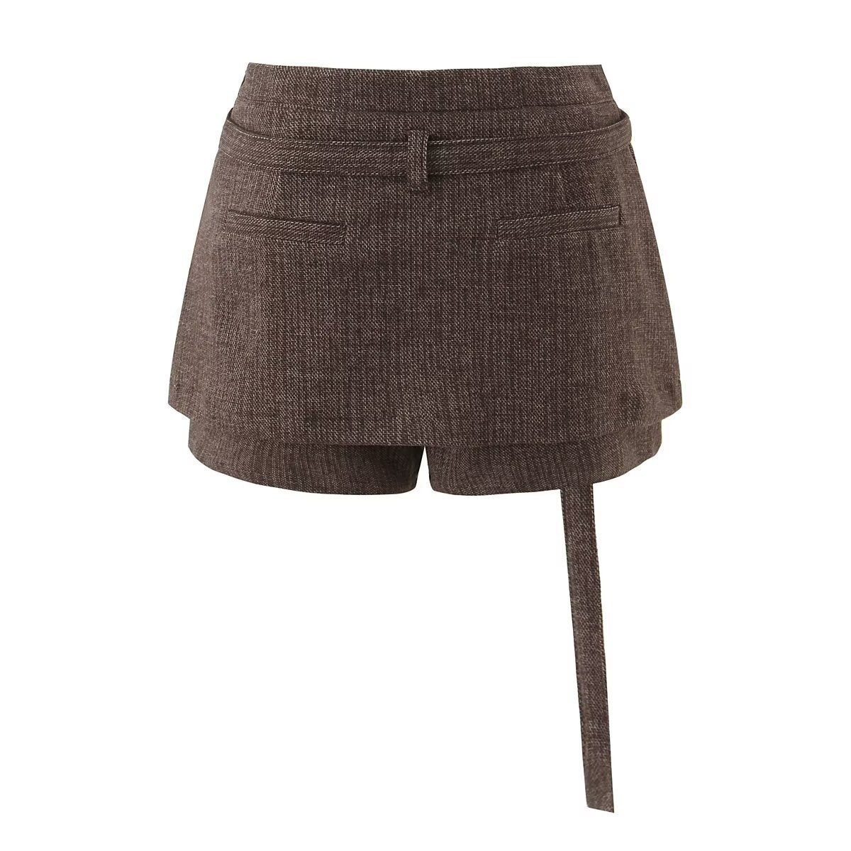 Bethany | Low-Rise Layered Buckle Detail Tailored Shorts
