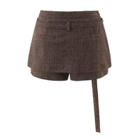 Bethany | Low-Rise Layered Buckle Detail Tailored Shorts