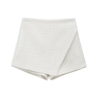Jasmine | High-Waist Wrap-Front Textured Knit Shorts
