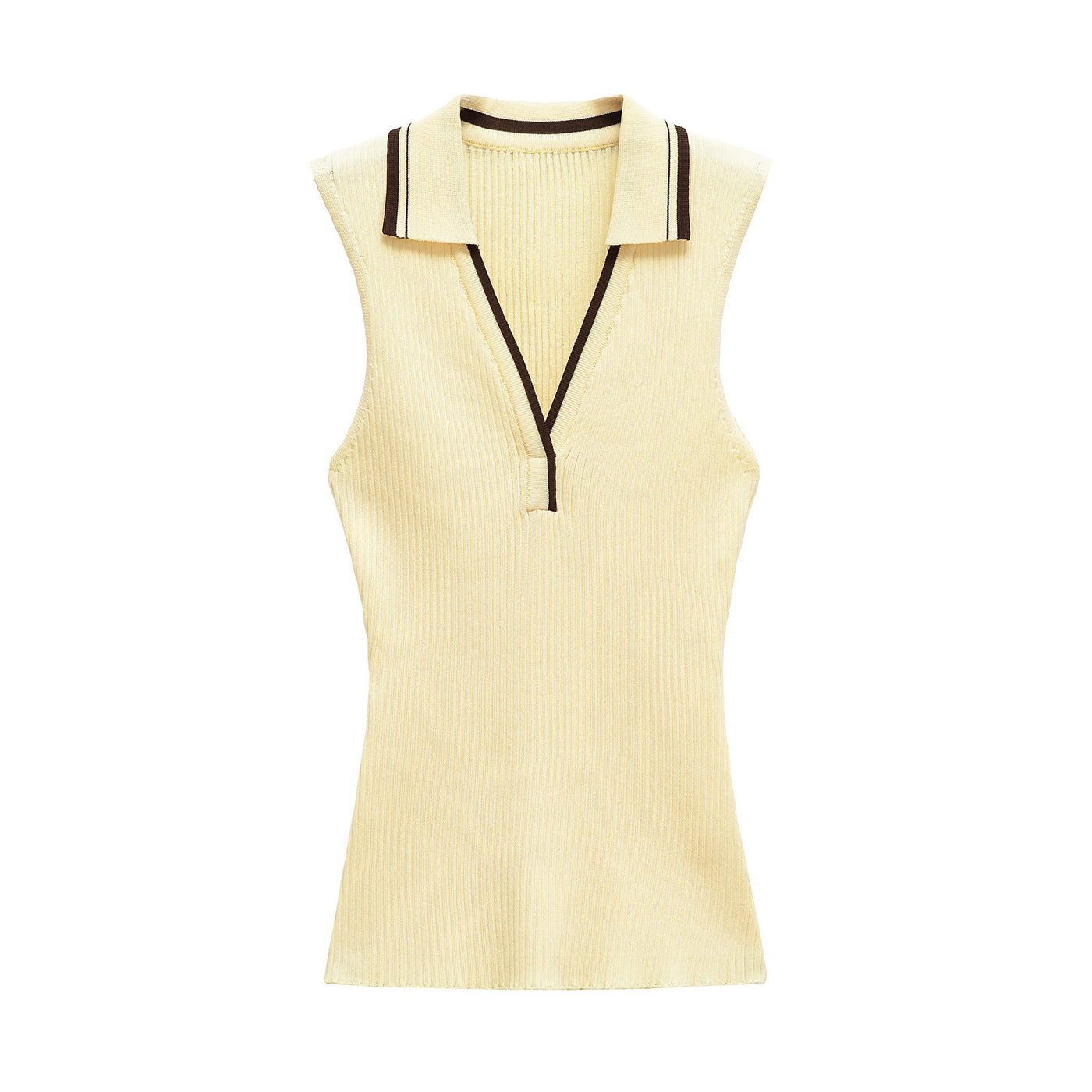 Polly | Polo Collar Ribbed Knit Top