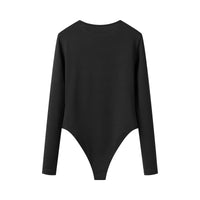 Romy | Long Sleeve Bodysuit Knit Top in Black & White