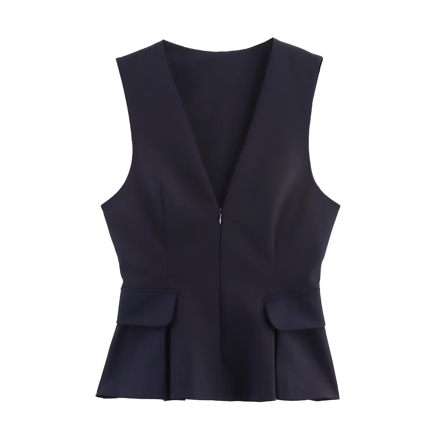 Lola | Sleeveless V-Neck Peplum Top