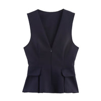 Lola | Sleeveless V-Neck Peplum Top