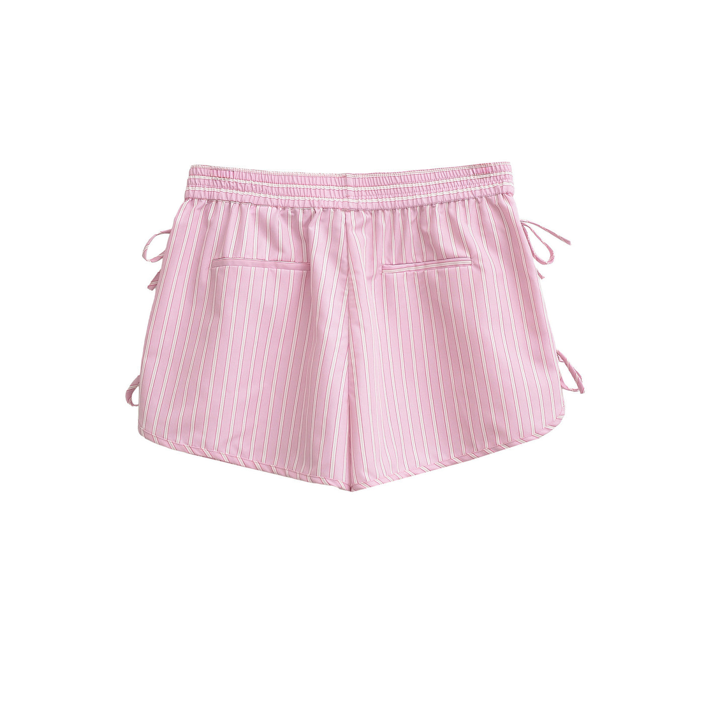 Imogen | Stripe Shirred Waist Drawstring Cotton Shorts