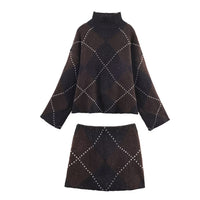 Penelope | Textured Knit Top Mini Skirt Co-ord Set