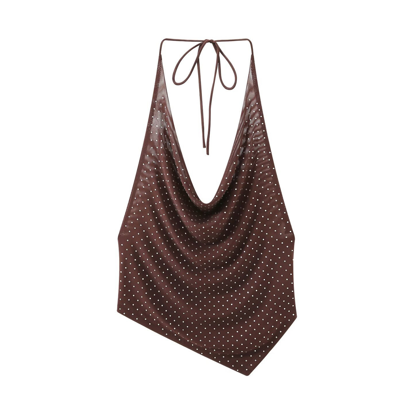 Primrose | Polka Dot Cowl Neck Halter Top