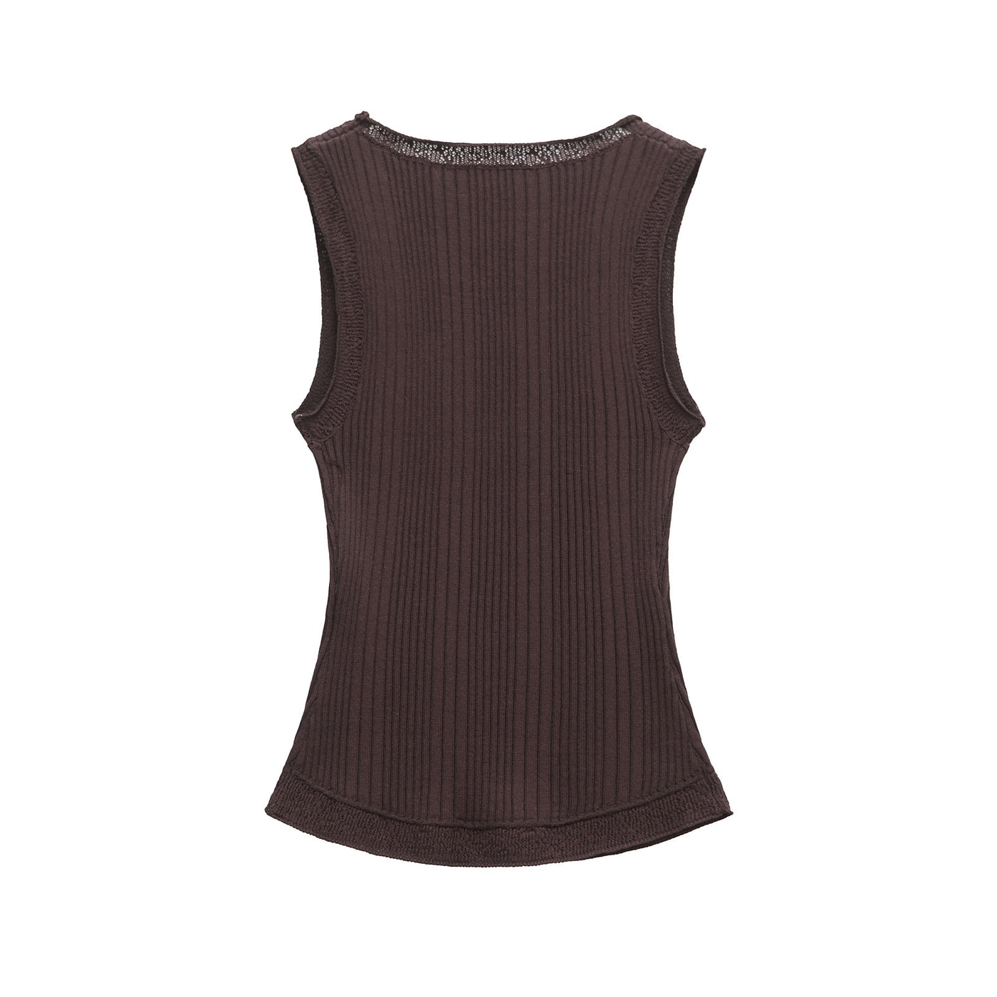 Clementine | Ribbed Knit Scoop Neck Wide Strap Tank Top