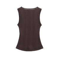 Clementine | Ribbed Knit Scoop Neck Wide Strap Tank Top