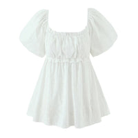 Sadie | Cotton Smocked Puff Sleeve Mini Dress