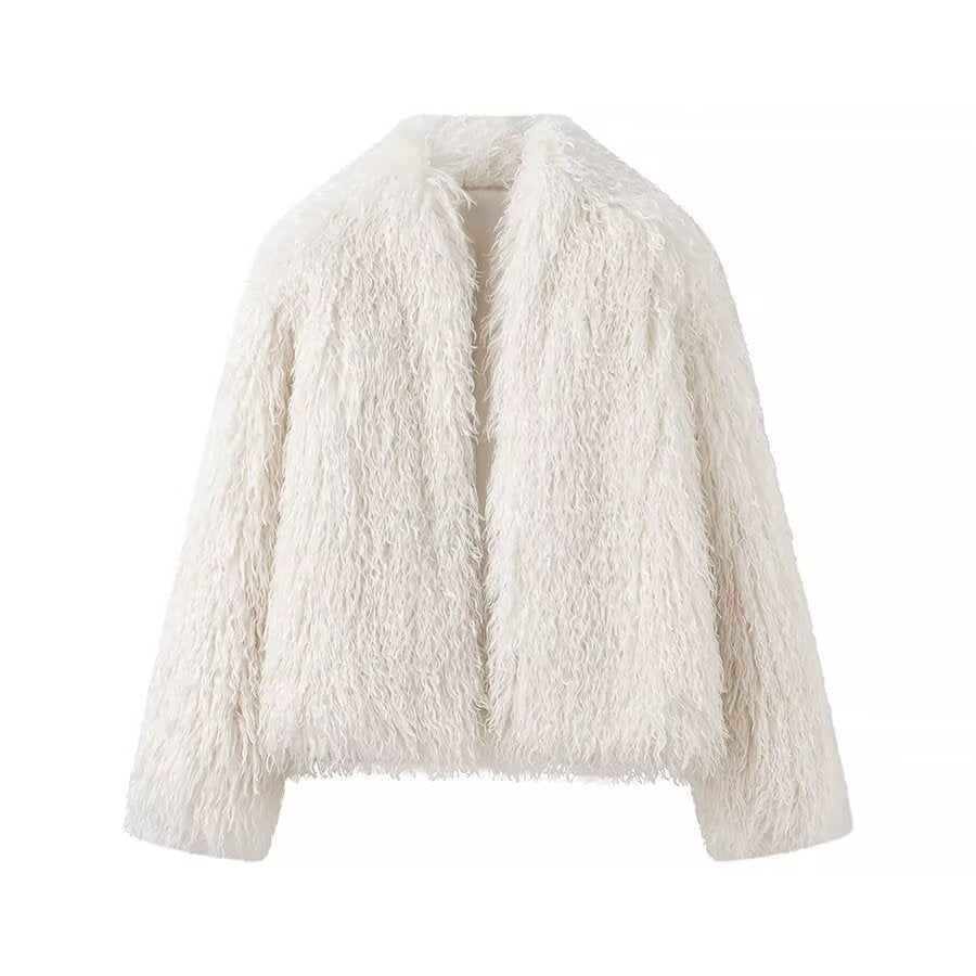 Myra | Elegant Fluffy Faux Fur Jacket