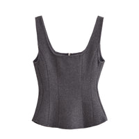 Celeste | Zip-Up Square Neck Corset Crop Top