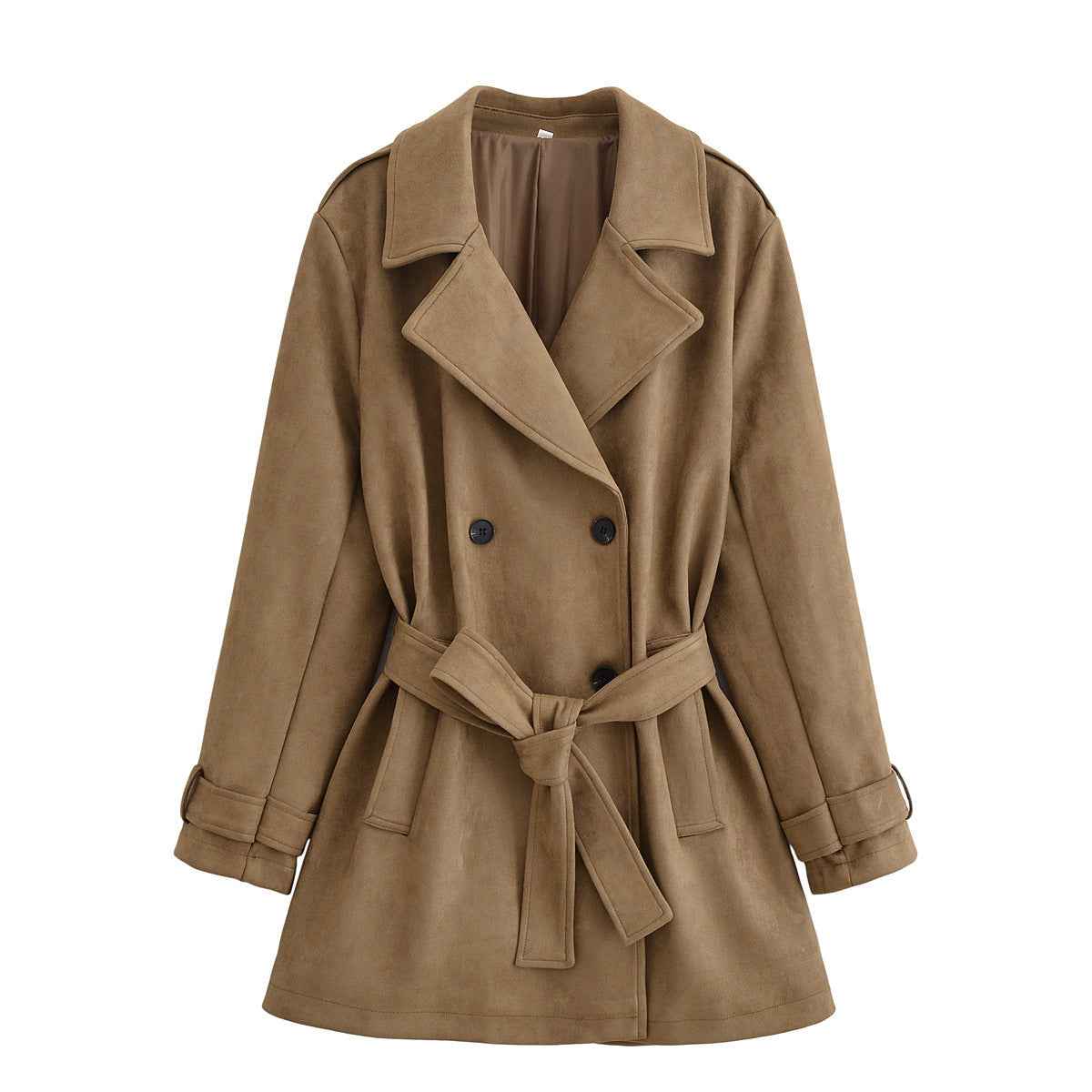 Isla | Elegant Belted Trench Coat Beige Long