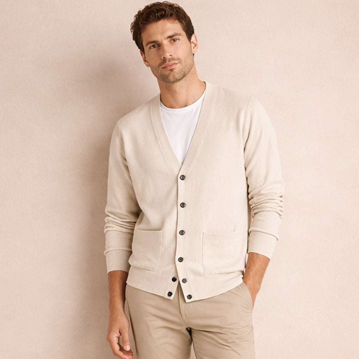 Martin | 100% Cashmere Button-Up Cardigan for Men