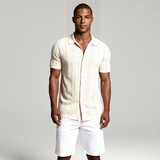 Troy | Knitted Button-Down Short Sleeve Summer Shirt
