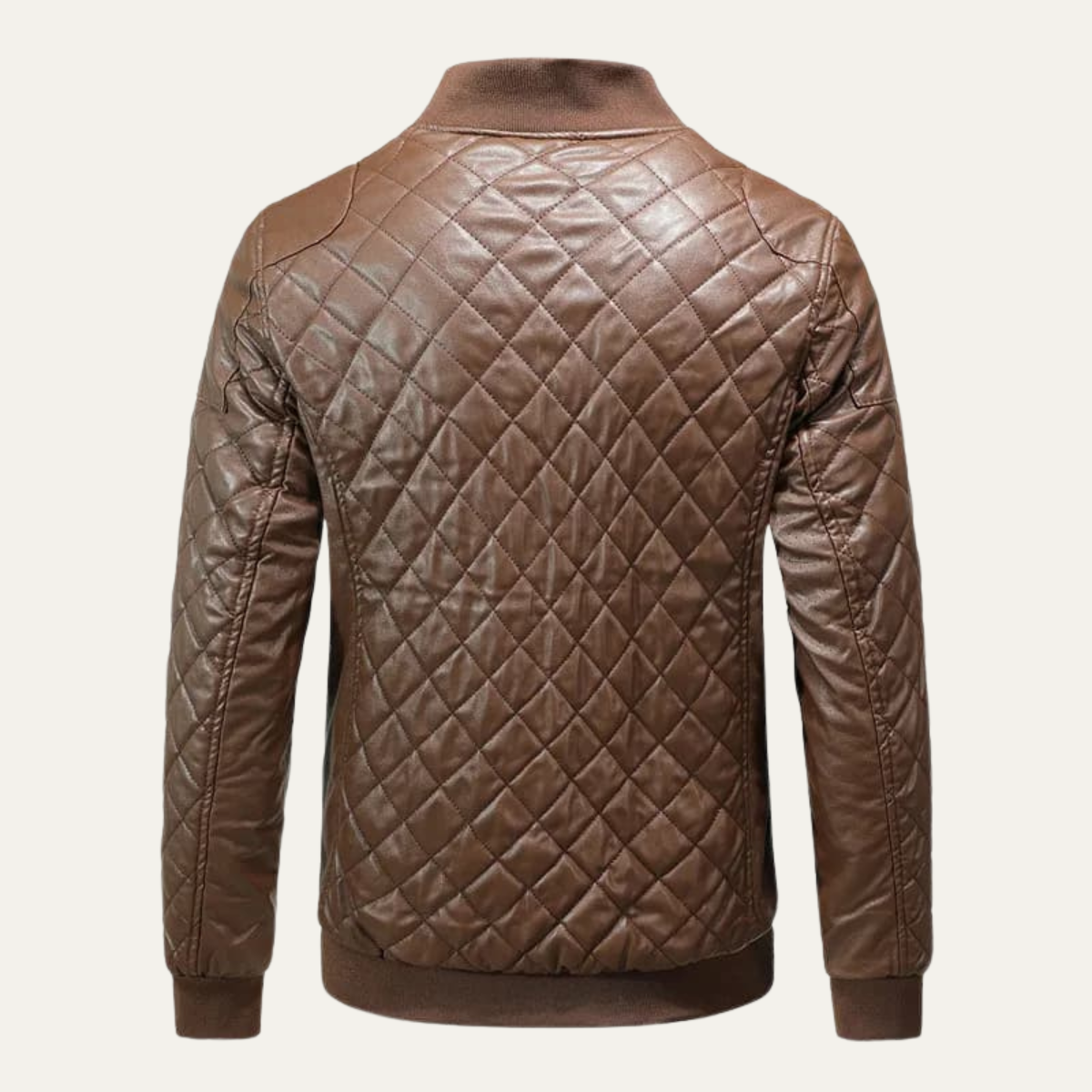 Tobias men's quilted leather bomber jacket, view 4